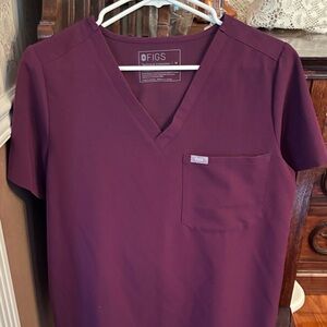 Figs grape V-Neck Scrub Top po# 1957 scrub pants
